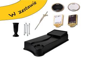 Pomnik plastikowy Harmony Tabliczka, krzyż, wazon, kotwy GOTOWY ZESTAW