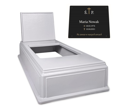 nagrobek plastikowy szary