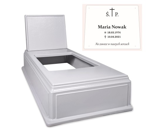 nagrobek plastikowy szary