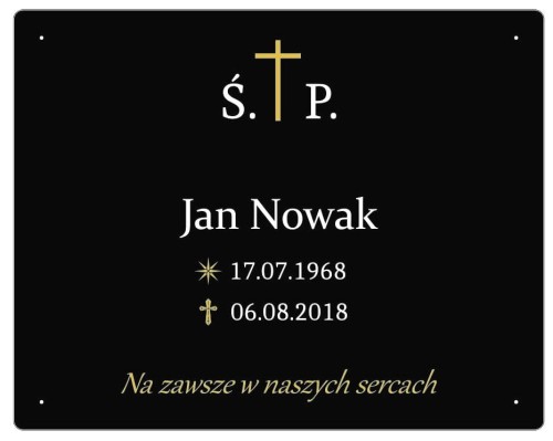 Tablica do pomnika czarna